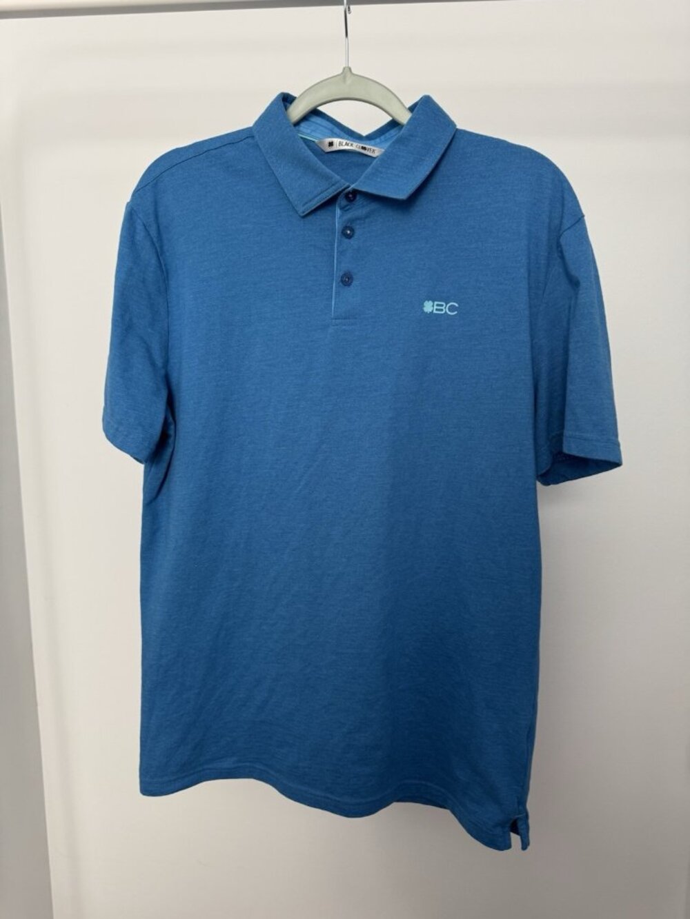 Black Clover Golf Polo Men's Large Blue Live Lucky Performance Fit